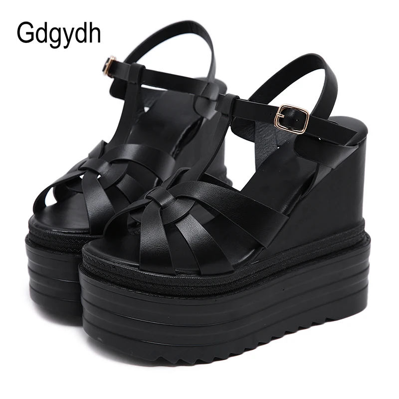 Gdgydh/женские босоножки на танкетке с перекрестной шнуровкой высоком каблуке и