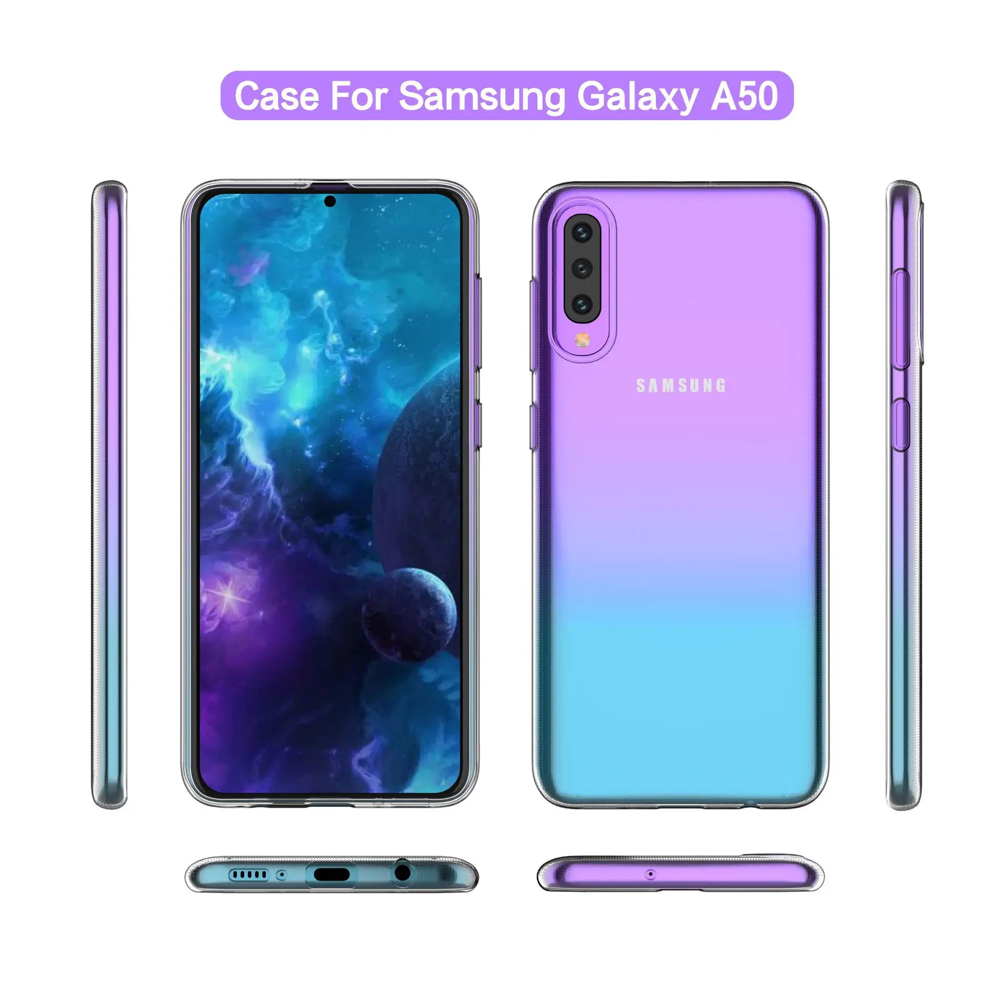 Чехол для телефона Samsung Galaxy A10 A20 A30 A40 A50 A70 A80, прозрачные силиконовые чехлы из ТПУ, чехлы, Капа A 50 30 20 40