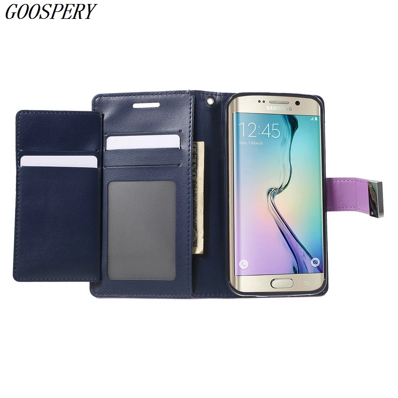 Mercury Goospery Rich Diary кожа magnitic флип чехол для Samsung Galaxy S6 край G925 G9250 G925F G925FQ G925I G925A 5.1&quot |