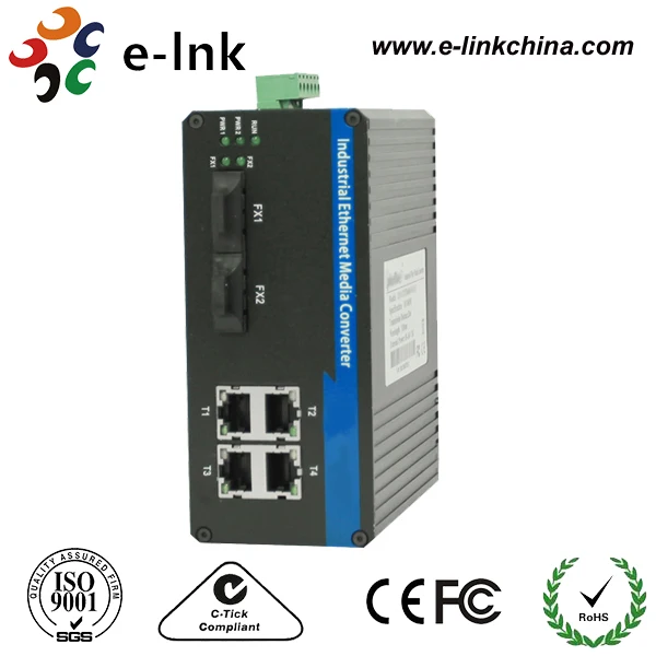 

10/100 м 2 SC + 4 RJ4 одиночный режим, 1310 нм, 20 км, промышленный Ethernet переключатель