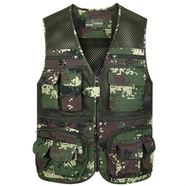 Camouflage Green 5 цветов, уличный мужской жилет с несколькими карманами для кемпинга, охоты, рыбалки, походов, тактическая одежда, жилет, дышащая быстросохнущая сетчатая одежда - Цвет: Camouflage Green