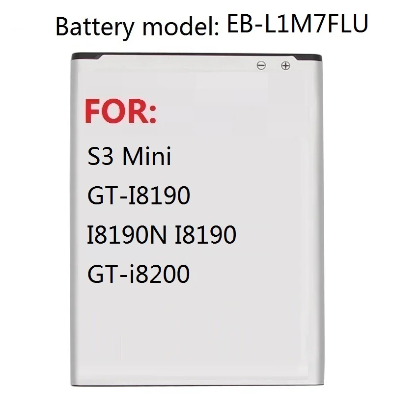 

Запасная батарея для Samsung Galaxy S3 Mini S3Mini EB-L1M7FLU I8190N I8190 GT-I8190 1500mAh