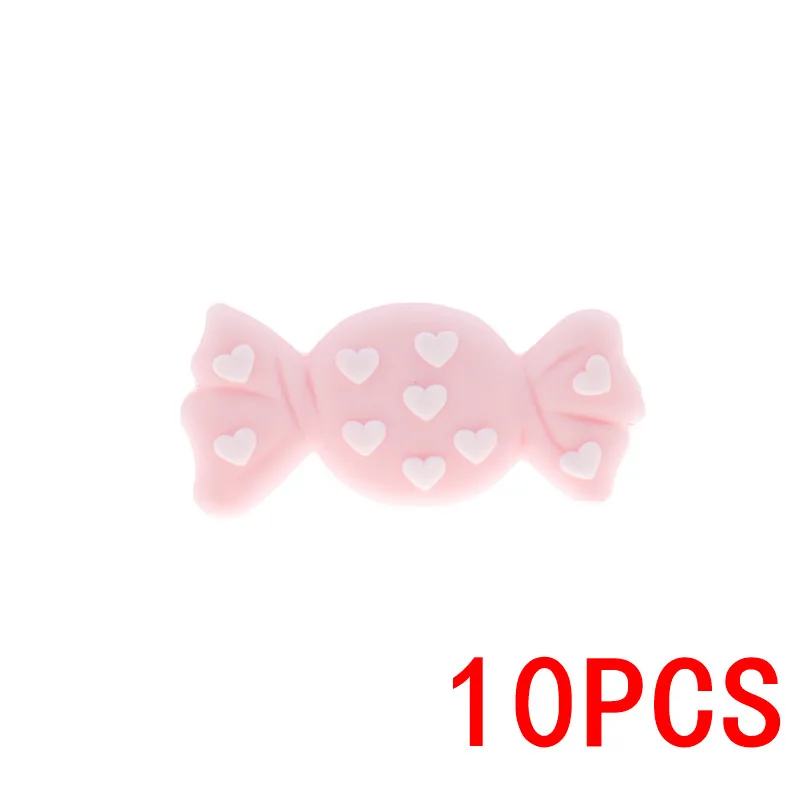 sweet pink49 10 шт., силиконовые бусины, пищевая бабочка, сделай сам, ремесла, Детские Прорезыватели, силиконовые бусины для прорезывания зубов, не содержит бисфенола, животные, силиконовые Грызуны - Цвет: sweet pink49