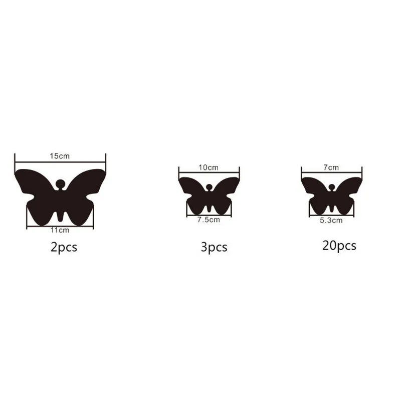 12 шт./компл. DIY зеркальные наклейки на стену с бабочкой съемные украшения дома для
