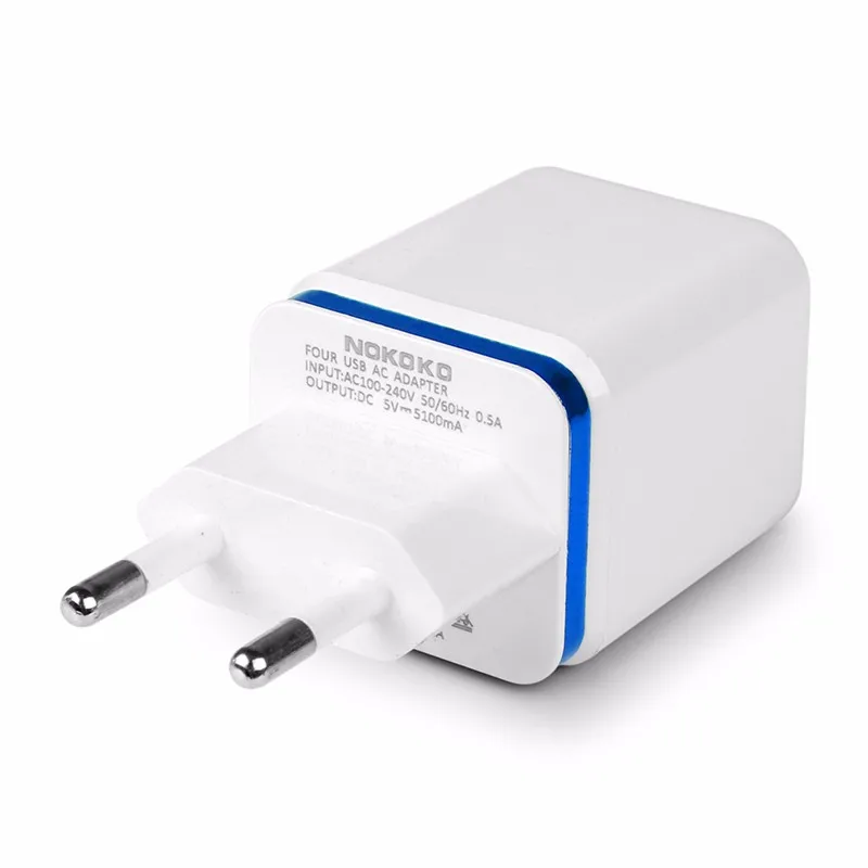 Зарядное устройство US Plug или EU Plug 5.1A универсальное 4 порта USB настенное зарядное устройство адаптер для путешествий для iPhone samsung iPad для Android зарядное устройство