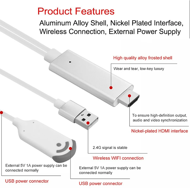 DOITOP телефон Экран к HDMI конвертер Беспроводной Wi Fi HD ТВ проектор аудио видео