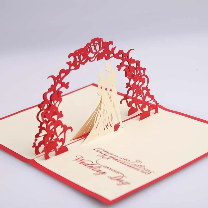 3d pop up Поздравительные открытки Свадебные Валентина Юбилей Приглашения