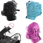 CamaTech фетиш, удерживающий ремень из искусственной кожи со съемным фаллоимитатором 5 см, кляп с завязанными глазами, БДСМ, маска для связывания, капюшон для пары