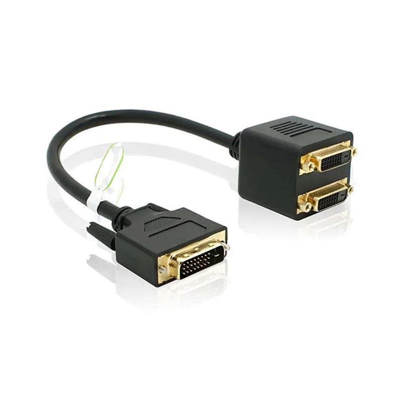 

Adaptor DVI-D Male to Dual 2 DVI-I Female Video Y Splitter Cable Adapter UY8