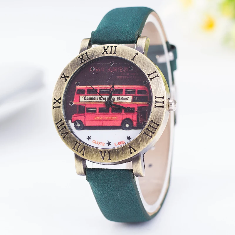 2016 Горячая Распродажа модные женские часы кожаные кварцевые мужские Лондон