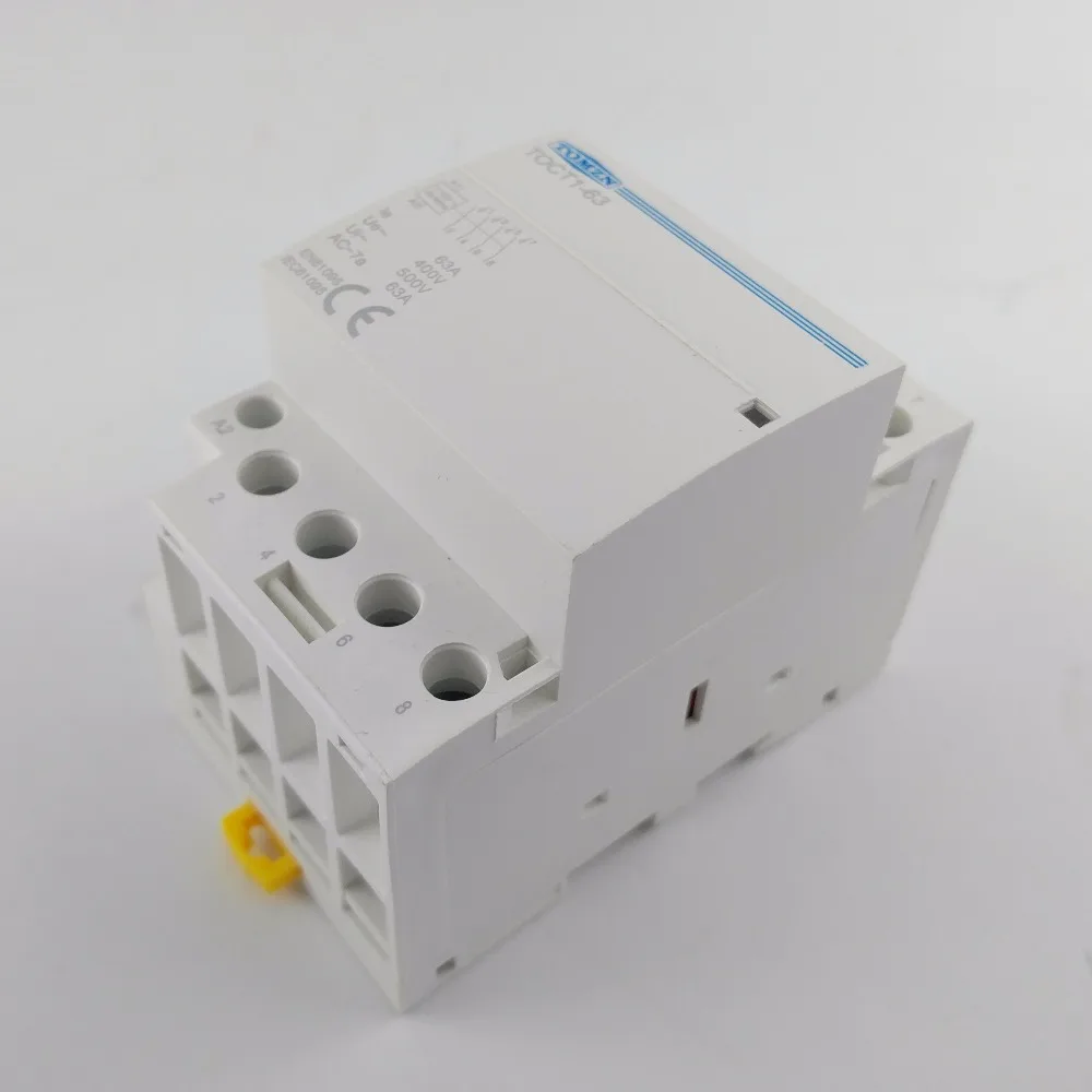 TOCT1 4P 63A 110V Катушка 400V~ 50/60HZ Din rail бытовой ac Контактор В соответствии с стандартом 4NO или 2NO 2NC контакторы