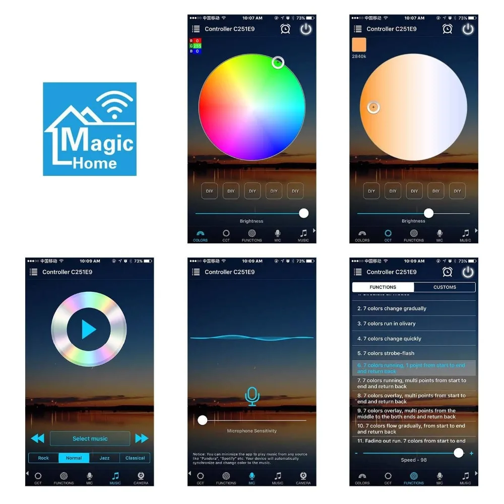 WiFi LED Magic controller Music Smart iOS Android APP DC5V 12В 24В для WS2801 WS2811 LDP6803 SK6812 WS2812B IC Светодиодная