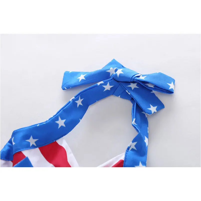 New Style Summer Baby girls Sling dress Open back clothing children printed star stripe kids Toddler Casual clothes | Детская одежда и