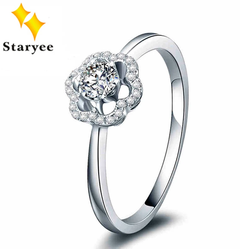 

1 карат эффект Настоящее 18K твердое белое золото Forever One Moissanite обручальные Кластерные кольца для женщин сертифицированные VVS H Прямая поставк...