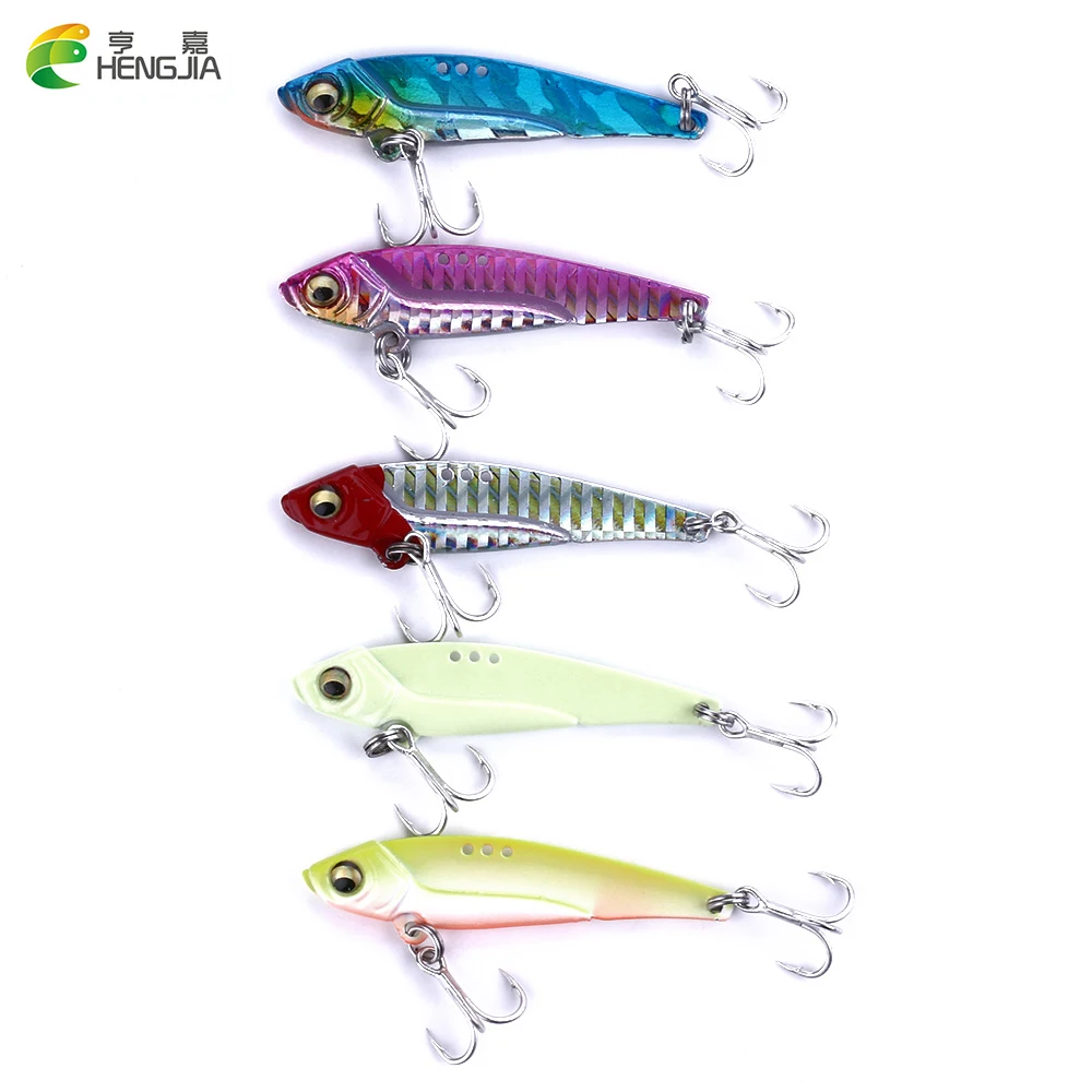 

HENGJIA Isca Artificial 5PCS 6.5CM/11G Metal Vibrations Fishing Lures Spoon Carp Fishing JIG Pesca Fishing Tackles