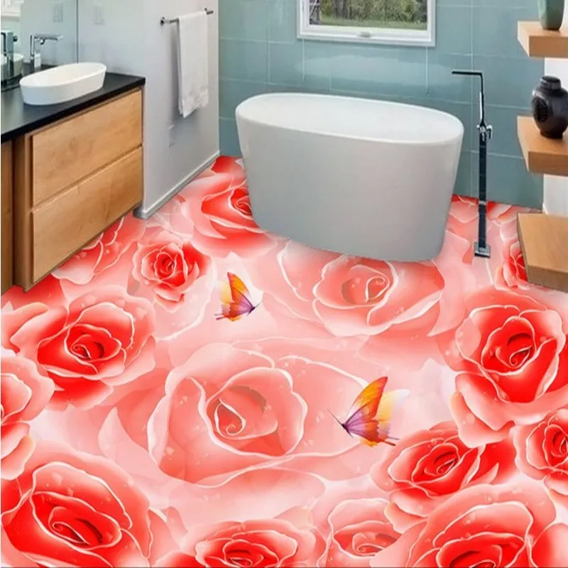 Наклейки beibehang на пол для ванной комнаты ракутен абстрактные фантазийные Стикеры