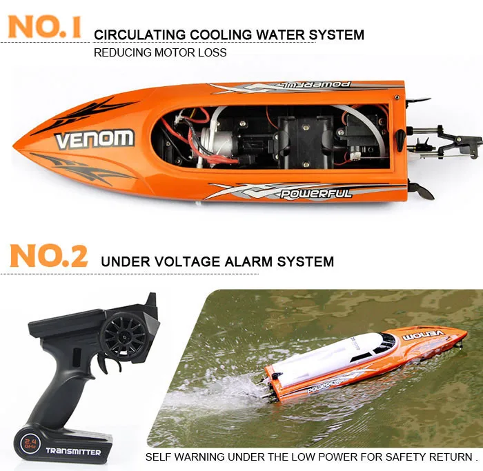 Радиоуправляемая скоростная лодка Udi001 Udi 001 4CH Tempo power Venom 2,4G лодка с дистанционным управлением с автоматическим выпрямлением отклонения игрушки