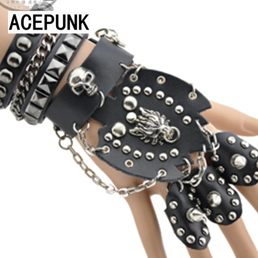2019 Новый крутой человек панк кожа с заклепками Спайк перчатки набор Конус Шипы