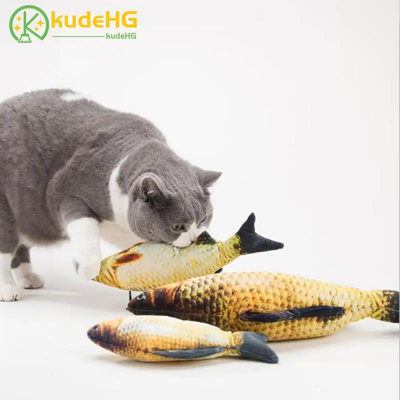Plush Creative 3D Carp Fish Shape Cat Toy Gift Cute Simulation Playing For Pet Gifts Catnip Stuffed Pillow Doll 23 | Дом и сад