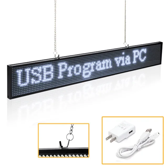 50 см 16*96Pixe светодиодные знаки P5mm SMD WIFI Беспроводная или USB программируемая