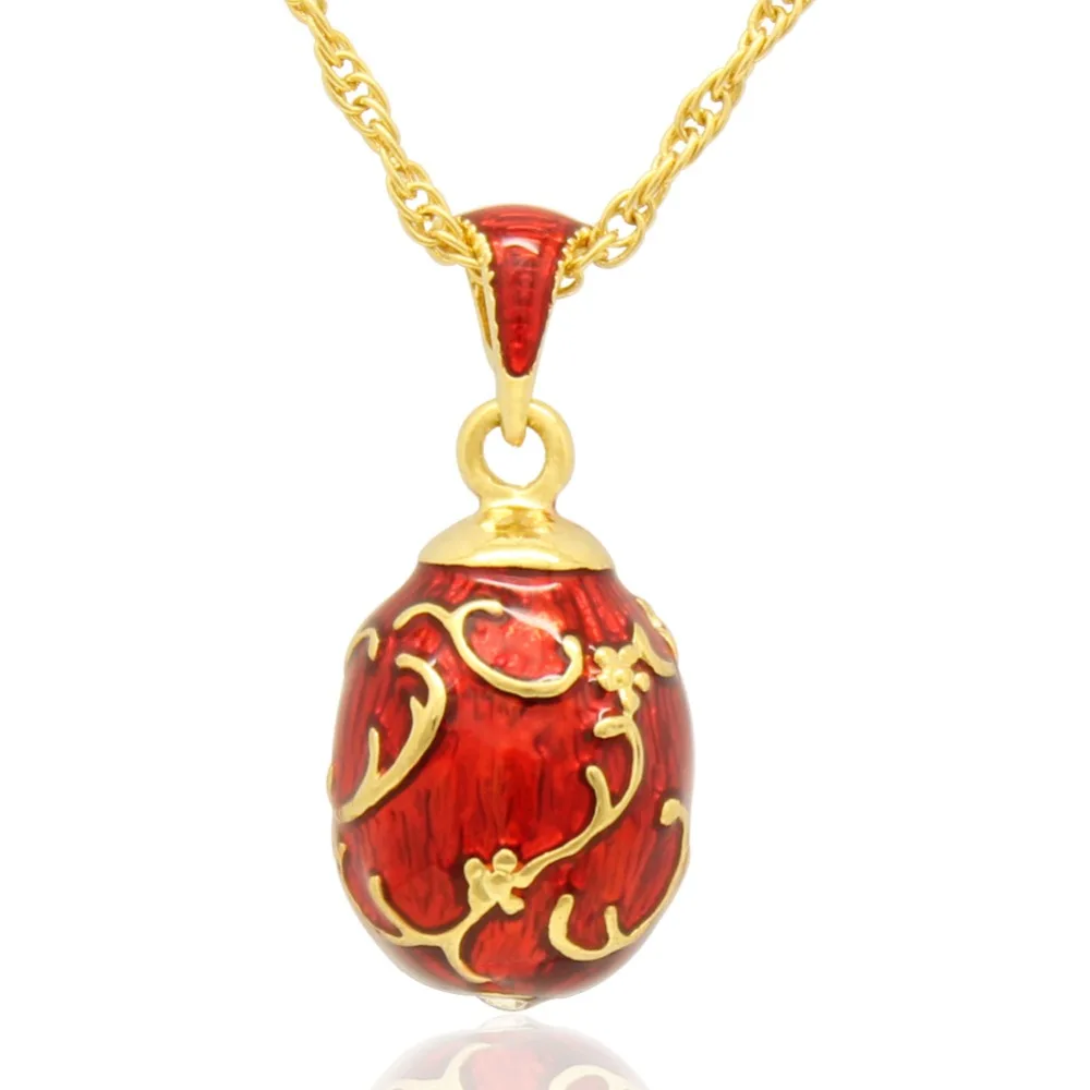 

Новые цветы с красными эмалированными яйцами Faberge, подходят для всех брендов женских ювелирных изделий в подарок