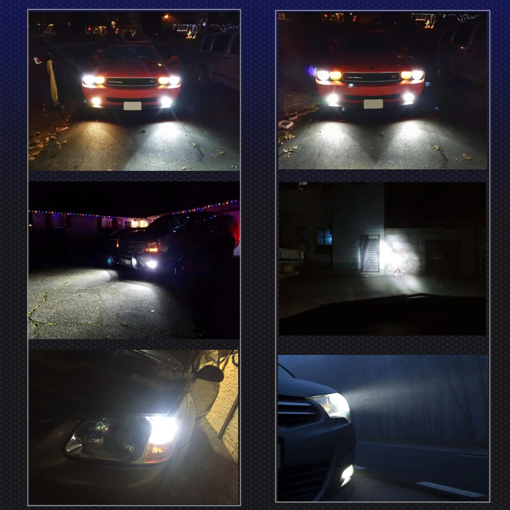 

WLJH 2x White H7 LED C'REE 3535 Chip Projector LEN Car Lamp Bulb Running Light For Hyundai Sonata Genesis Veloster