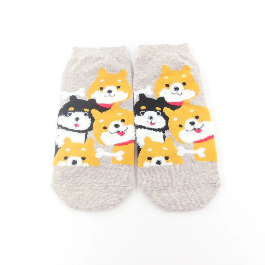 Носки женские хлопковые с мультяшным принтом черные серые SD079|Носки| |