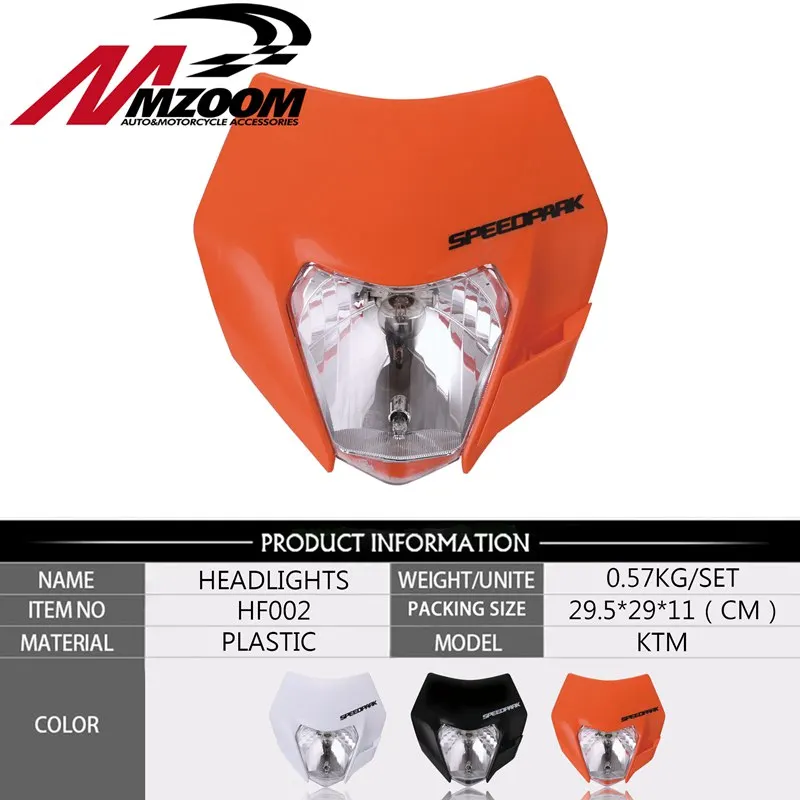 Универсальные фары обтекатель для KTM Dirt Pit Bike Motorcross Supermoto SX F EXC SMR MX XC мотоцикл