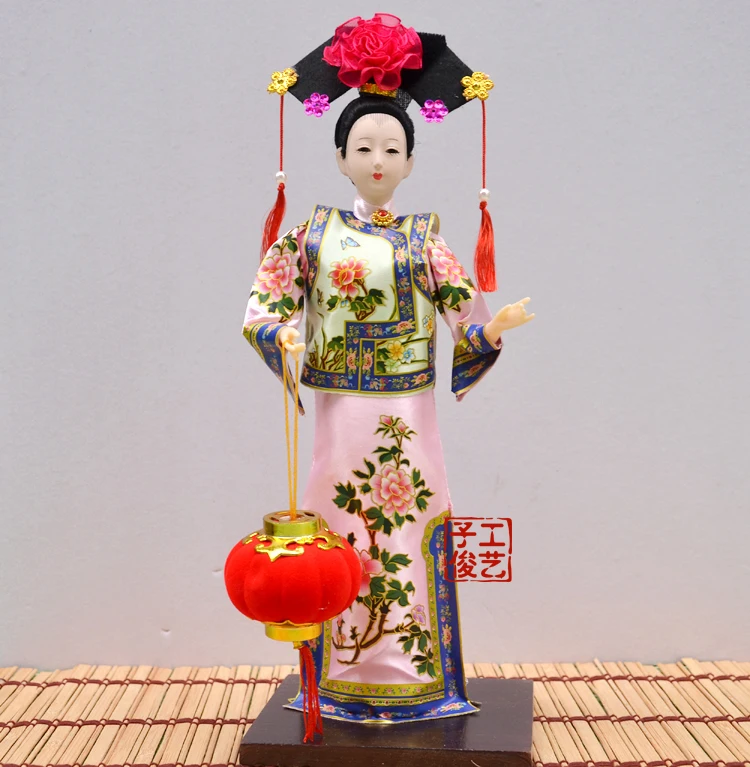30cm Genuine Beijing Imperial Palace gift silk dolls Qing Dynasty Princess Maid figure shape home Decorations rihan | Игрушки и хобби