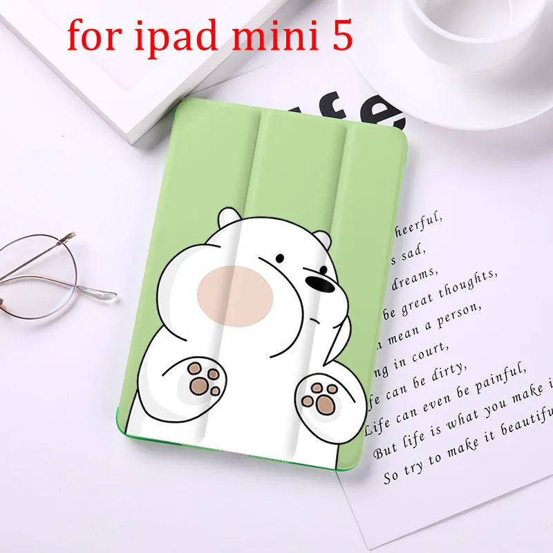 for Mini 5 Чехол-книжка с изображением медведей из мультфильма для iPad Mini 5, 4, 3, 2, 1, чехол для планшета Mini 1, 2, 3 из искусственной кожи, чехол с защитой от холода, с функцией автоматического сна - Цвет: for Mini 5