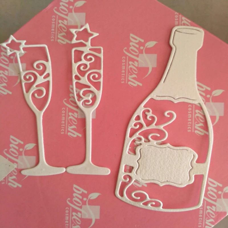 

Metal Cutting Dies Shaking red wine glass Stencil For Scrapbooking Album Embossing Decorative DIY wedding Greeting card New