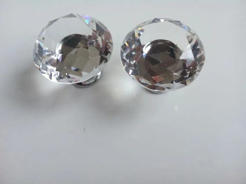 Прозрачная цилиндрическая головка Современная фурнитура с кристаллами и