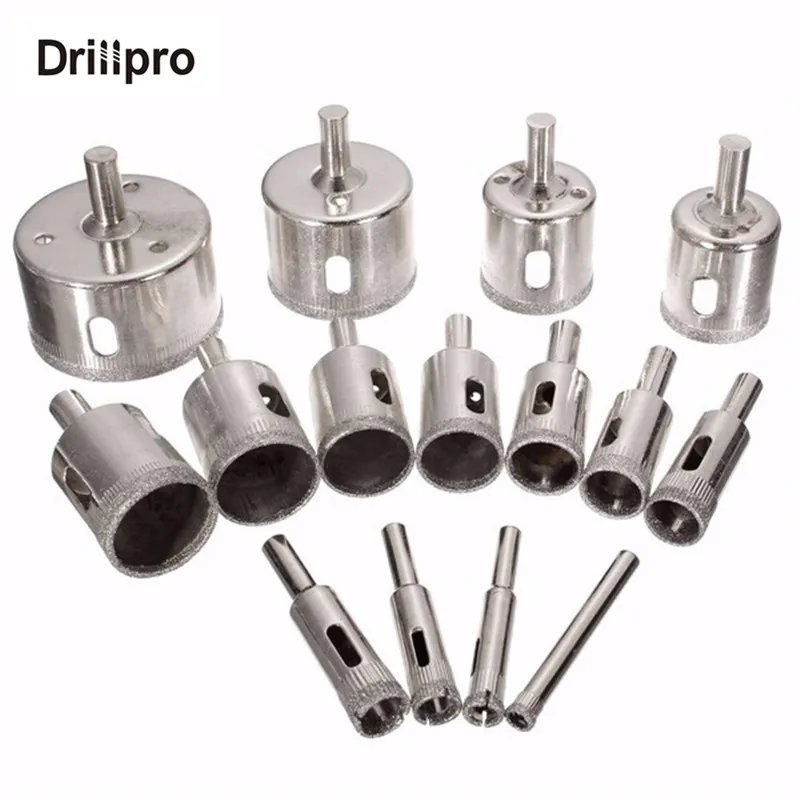 Drillpro 15 шт. 6-50 мм набор сверл с алмазным отверстием для пилы плитка керамическая