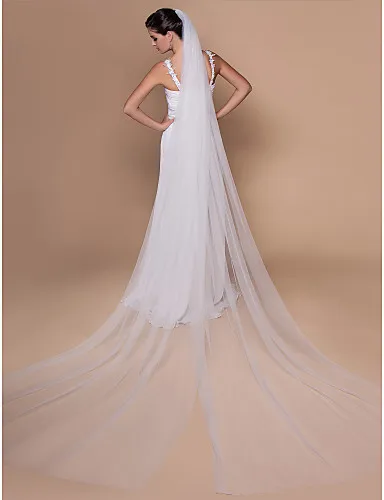 Свадебная фата длиной 3 метра свадебная для собора белый однослойный свадебный