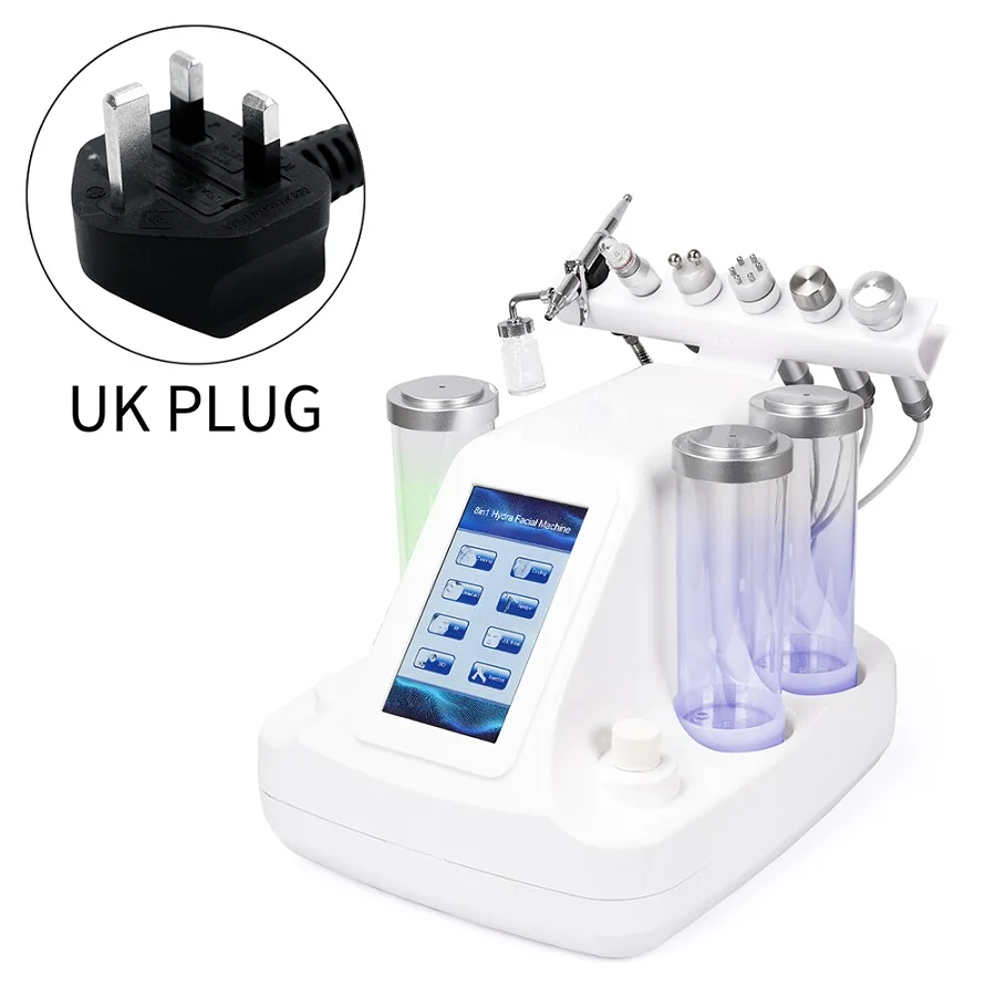 UK PLUG 6 в 1 машина для омоложения кожи лица с пузырьками Mouisture удаление омертвевшей кожи подтяжка Глубокая очистка для салона красоты - Цвет: UK PLUG