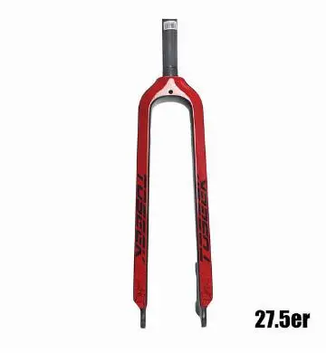 27.5er red TOSEEK 26/27. 5/29 дюймов труба из углеродистого волокна 3K полностью из углеродного волокна, 1-1/" Велосипедная вилка Mtb горный велосипед вилка, части велосипеда - Color: 27.5er red