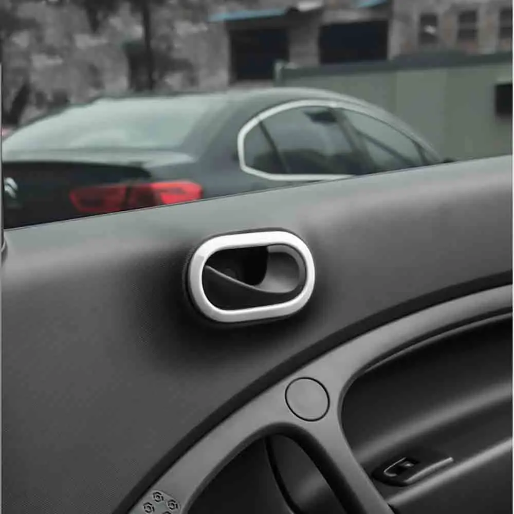 2шт ABS Внутренняя дверь чаша крышка для Mercedes Smart Fortwo ForFour 453 дверные ручки автомобильные наклейки аксессуары для декорирования машины