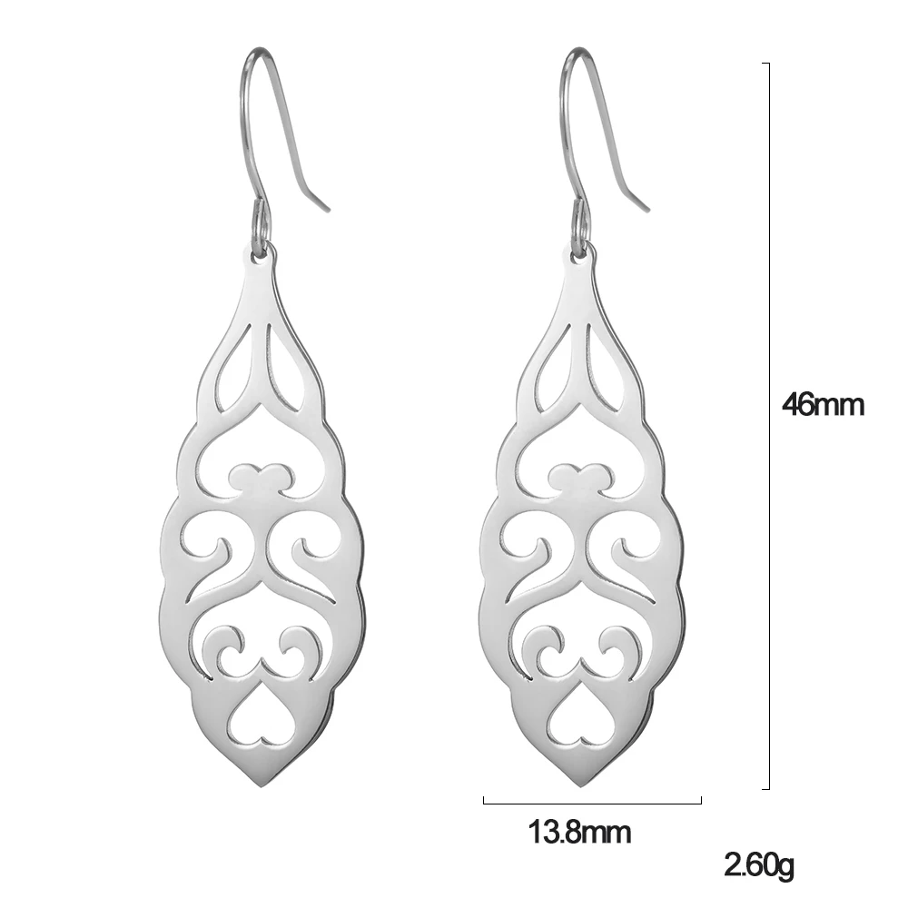 My shape винтажные этнические полые Длинные серьги из нержавеющей стали металлические висячие серьги золотые черные ювелирные изделия pendientes mujer новинка - Окраска металла: 7