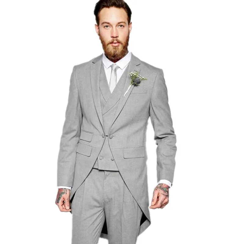 Светильник серое платье для жениха смокинг Свадебный мужской костюм пиджак с