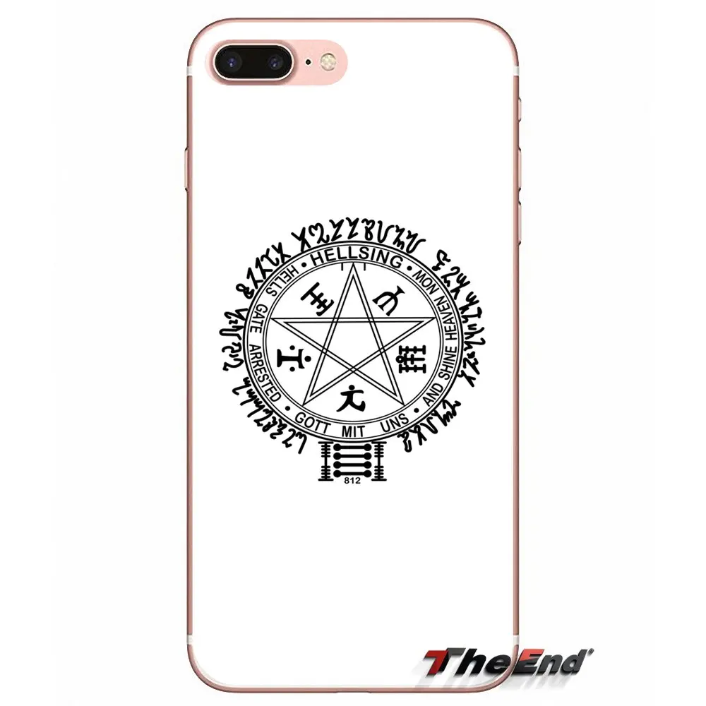 Чехол для Samsung Galaxy S3 S4 S5 MINI S6 S7 edge S8 Plus Note 2 3 4 5 Grand Core Prime Hellsing Comics с красным логотипом