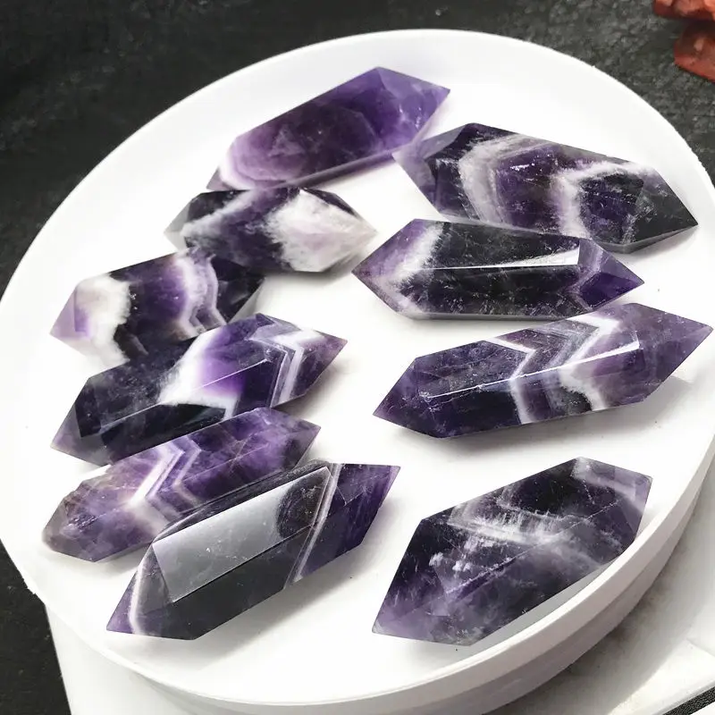 

10pcs Natural dream amethyst obelisk quartz crystal Wand double point healing natural stones and minerals