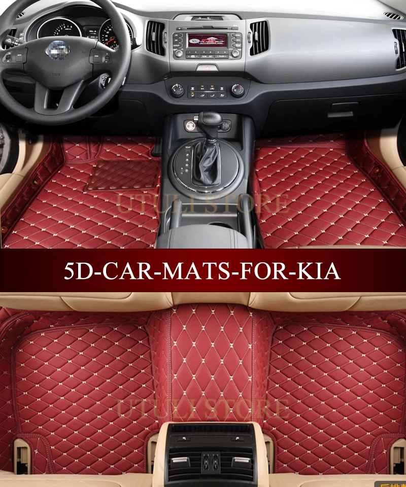 Кожаные автомобильные коврики для KIA sportage/sportage R/k3x/sorento/carens/Rondo 3D ног под заказ |