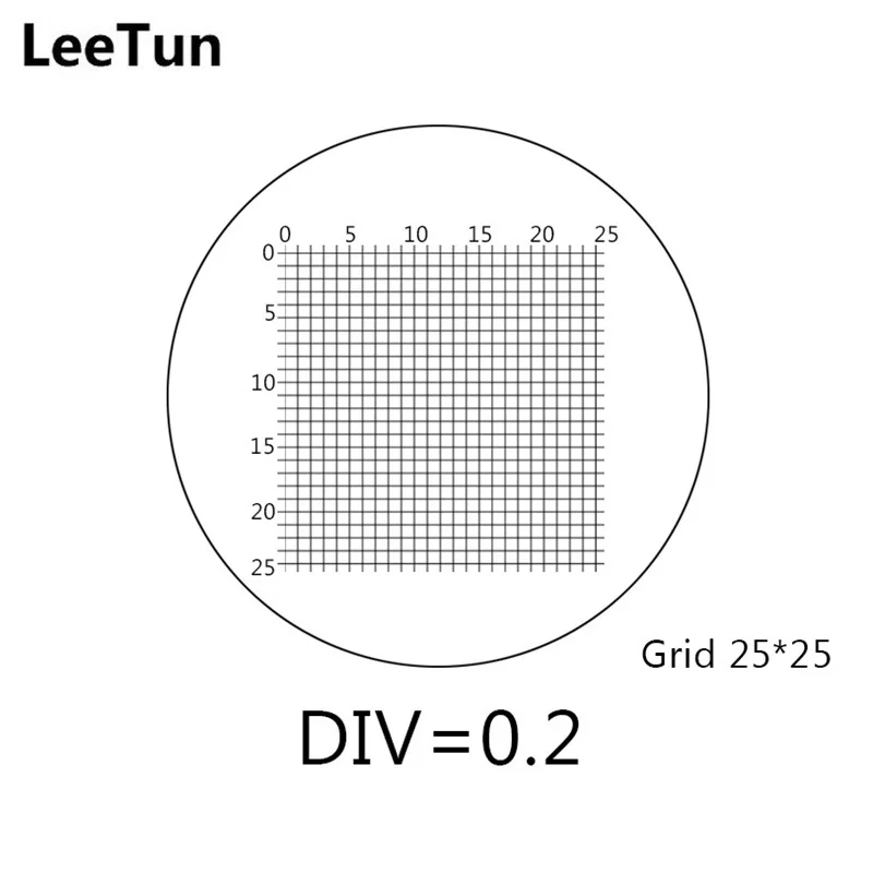 LeeTun DIV 0 2 мм окуляр микрометр для микроскопа глазной калибровки Graticule 25x25 GrideStage