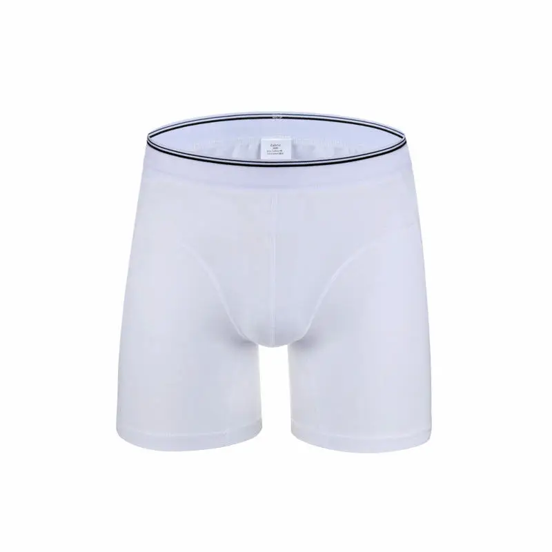 pure white Длинные боксеры, хлопковые боксеры, мужское нижнее белье, мужские трусы cuecas, мужские кальсоны, мужские кальсоны, сексуальные мужские трусы - Цвет: pure white