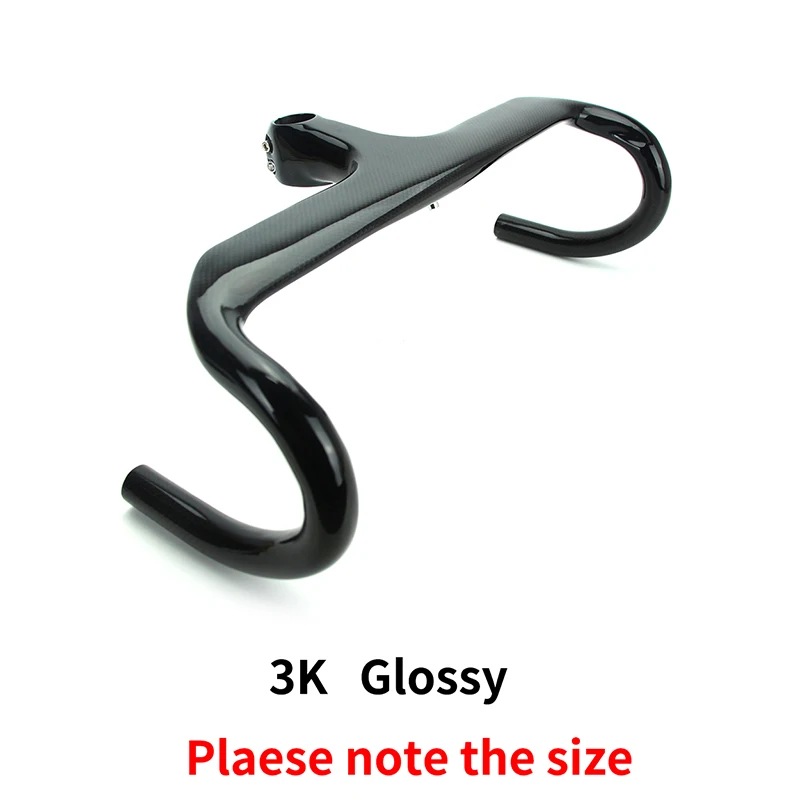 3K Glossy ULLICYC велосипед дороги углерода руль велосипеда ручка бар ультра легкий Интегрированный руль и стволовых углерода руль 353g YT500 - Цвет: 3K Glossy