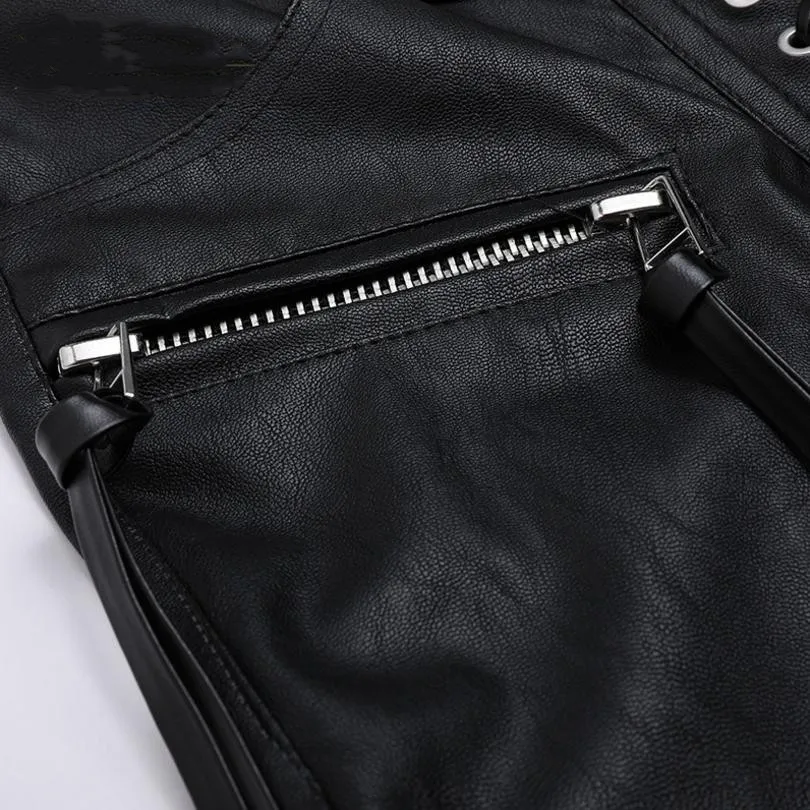 2018 Новая Осенняя мода женские узкие штаны из искусственной кожи брюки женский