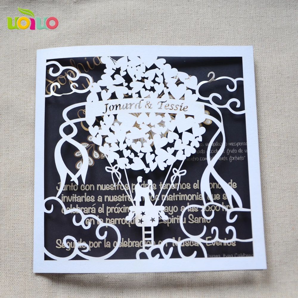 Бесплатный лазерные логотип воздушный шар свадебные пригласительные открытки