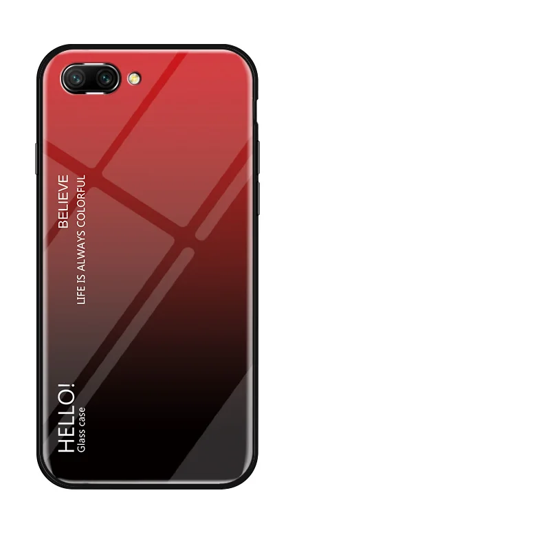 Градиентный чехол из закаленного стекла для телефона Huawei Y9 2019 Y5 2018 P10 P9 Plus Lite Honor Note
