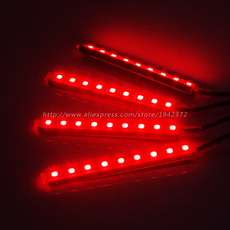 4 шт. 5050 SMD 10 Вт Автомобильная декоративная атмосферная полоса освесветильник