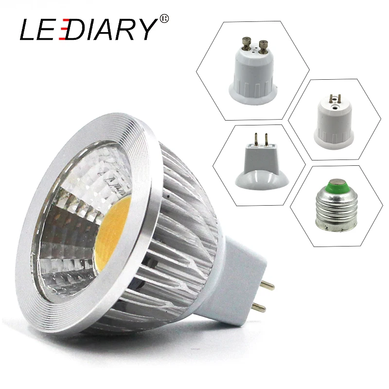 LEDIARY 10 шт. MR16 COB Светодиодная точечная лампа GU5.3 GU10 E27 12 В/100 240 В 220 3 Вт/5 Вт/7 Вт